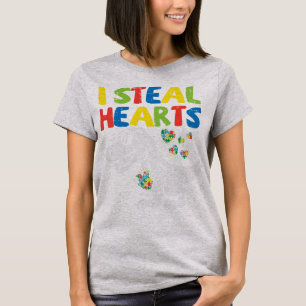 Grab this cute I Steal Hearts Trex Dinosaur T-Shir T-Shirt