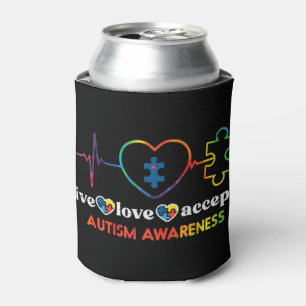 Grab this cute Live Love Accept Heartbeat Heart T- Can Cooler