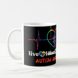 Grab this cute Live Love Accept Heartbeat Heart T- Coffee Mug