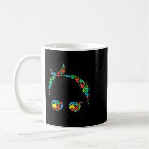 Grab this cute Messy Bun Puzzle Bandanna Be Kind T Coffee Mug