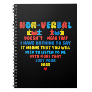 Grab this cute Nonverbal Heart Puzzle Listen T-Shi Notebook