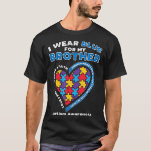 Grab this cute Puzzle I Wear Blue For My Brother T T-Shirt