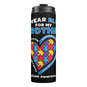 Grab this cute Puzzle I Wear Blue For My Brother T Thermal Tumbler