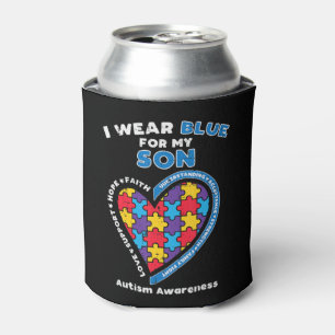 Grab this cute Puzzle Wear Blue For My Son T-Shirt Can Cooler