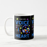 Grab this "I Am His Voice He Is My Heart Autism Aw