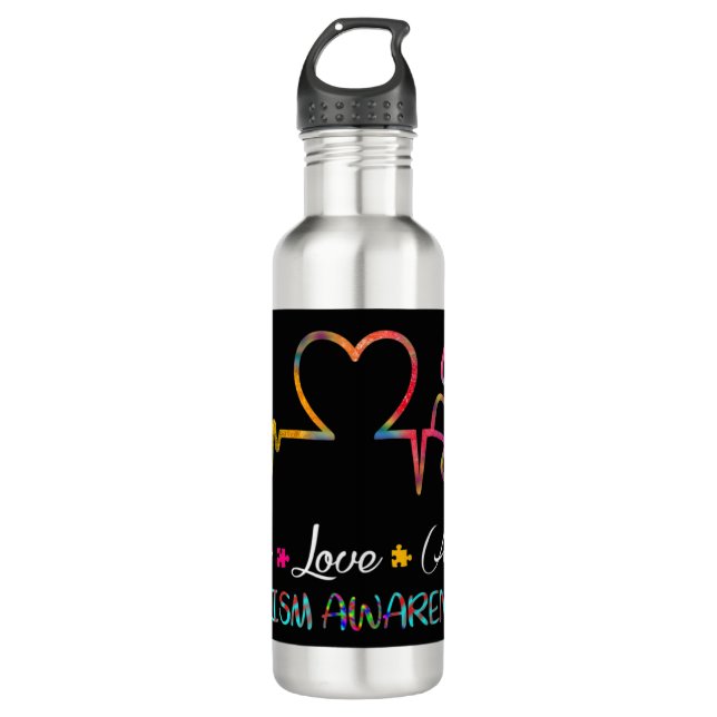 Grab This "Live Love Accept Autism Awareness" As a 710 Ml Water Bottle (Front)