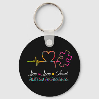 Grab This "Live Love Accept Autism Awareness" As a Key Ring
