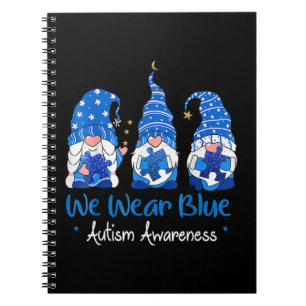Grab This "Three Gnomes Holding Blue Puzzle Autism Notebook
