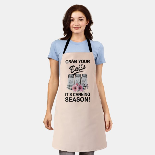 Grab Your Balls It's Canning Season Funny Gag Joke Apron (Worn)