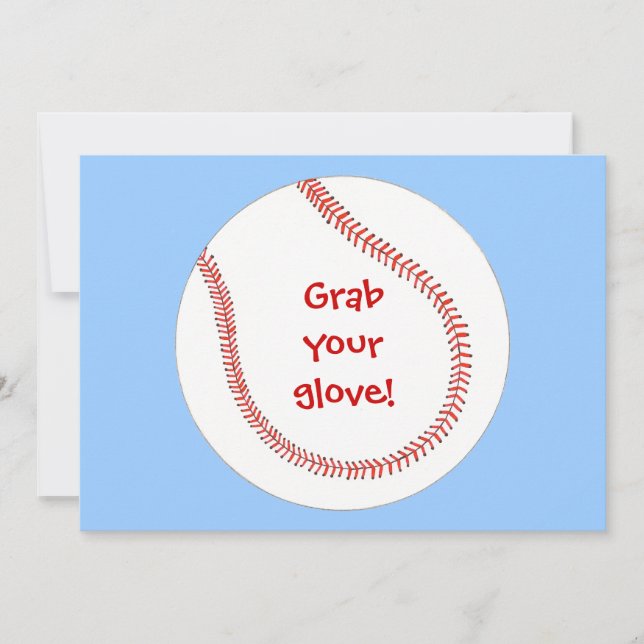 Grab your glove, baseball birthday invitations (Front)