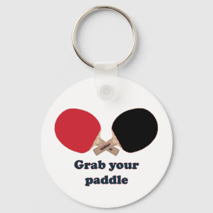 Grab Your Paddle Ping Pong Key Ring