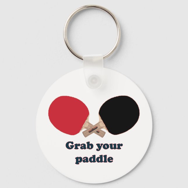 Grab Your Paddle Ping Pong Key Ring (Front)