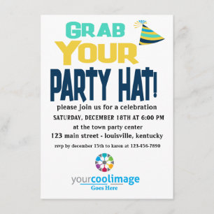 Grab Your Party Hat Editable Corporate Invitation