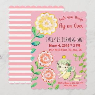 Grab Your Wings Fairy First Birthday Invitation