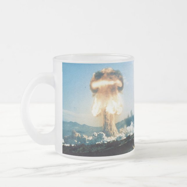 Grable Event Operation Upshot Knothole Atomic Test Frosted Glass Coffee Mug (Left)