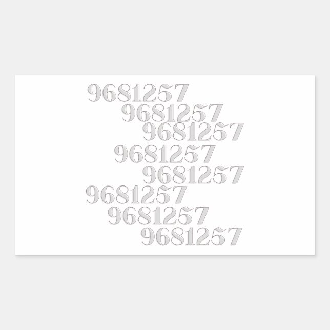 Grabovoi 9681257 Numbers   Rectangular Sticker (Front)