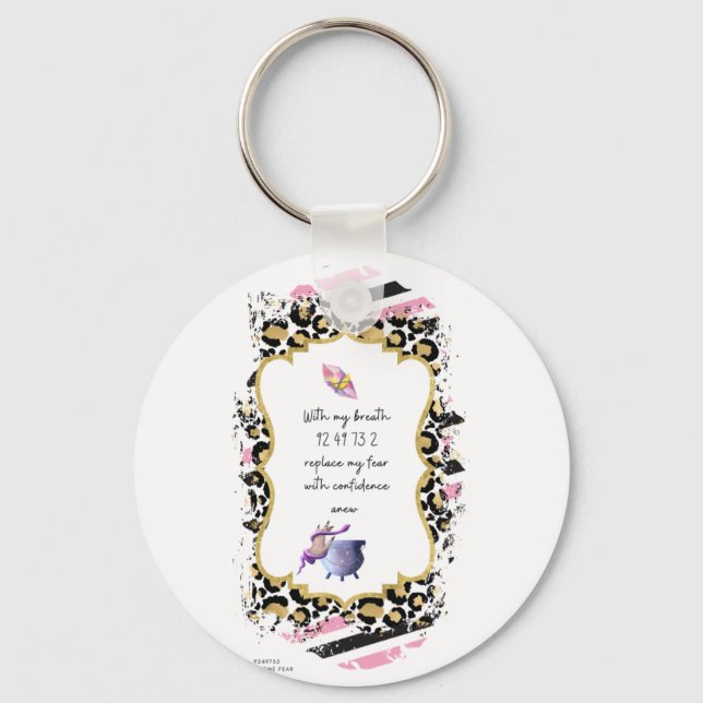 Grabovoi Numbers for Freedom from Fear Key Ring (Front)