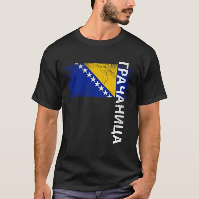 Gracanica Bosnia Flag For Bosnian Men Women Kids T-Shirt (Front)