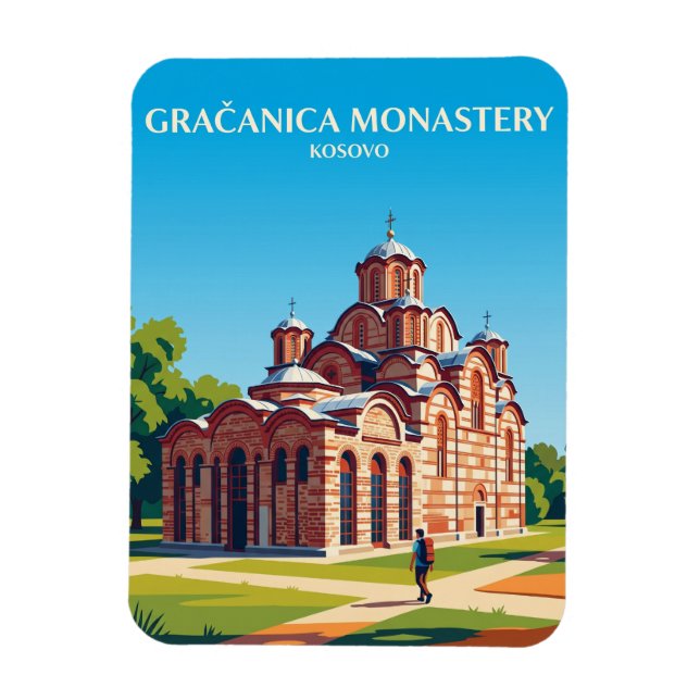 Gračanica Monastery Kosovo Magnet (Vertical)