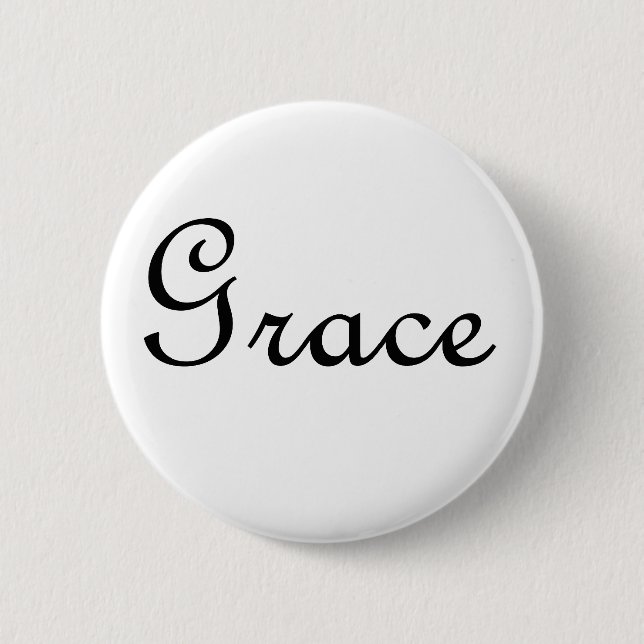 Grace 6 Cm Round Badge (Front)
