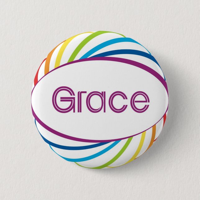 Grace 6 Cm Round Badge (Front)