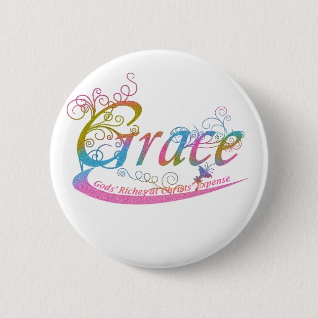 Grace 6 Cm Round Badge (Front)