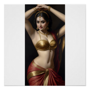 Grace and Gold: A Portrait of a Traditional Indian Poster