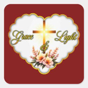 Grace and Light – Christian Easter - Autocolante Square Sticker