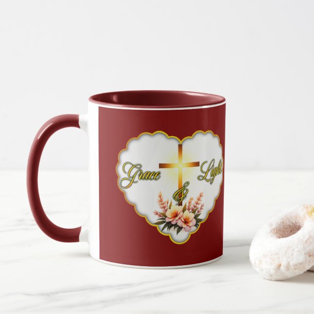 Grace and Light – Christian Easter - caneca Mug (With Donut)