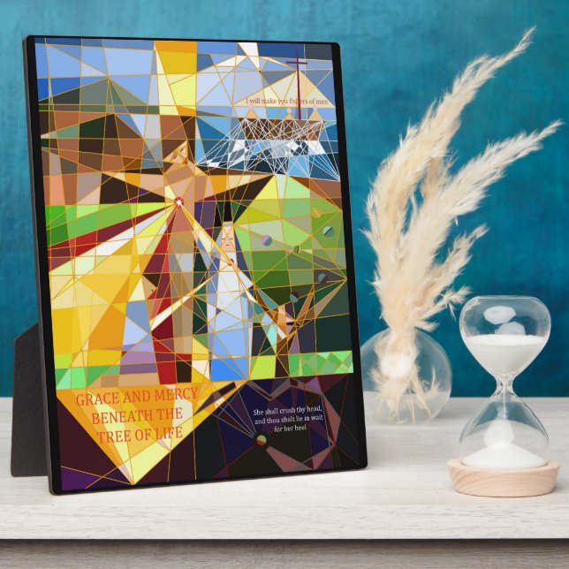 Grace and Mercy Tree of Life Christian art Plaque (Side)