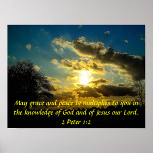 Grace and Peace bible verse 2 Peter 1:2 poster