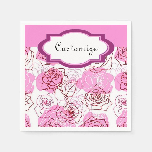 Grace & Appreciation Pink Roses Napkins (Front)