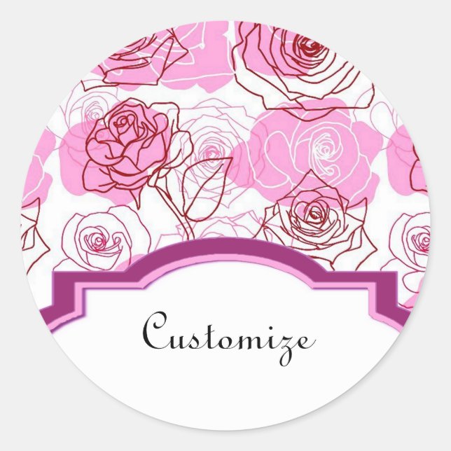 Grace & Appreciation Pink Roses Stickers (Front)