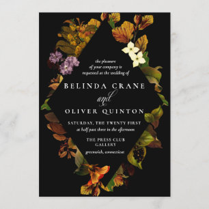 Grace Autumn Dark Vintage Wedding Invitations