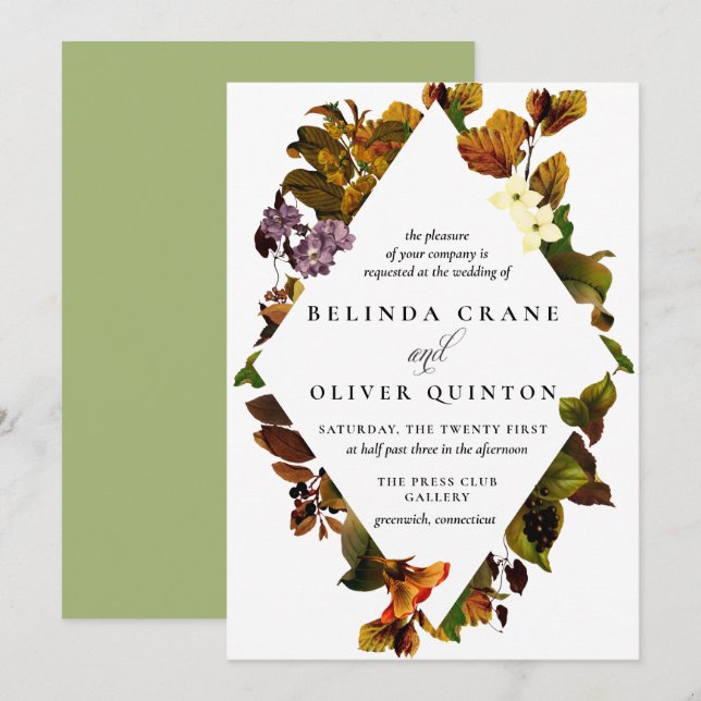 Grace Autumn Vintage Wedding Invitations (Front/Back)