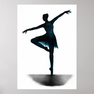 "Grace" ballerina poster - blue