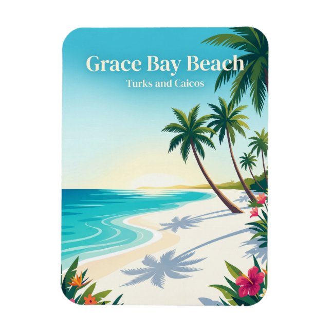 Grace Bay Beach Turks and Caicos Magnet (Vertical)