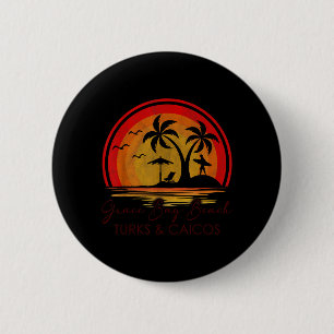 Grace Bay Beach Turks Caicos Summer Vacation 6 Cm Round Badge