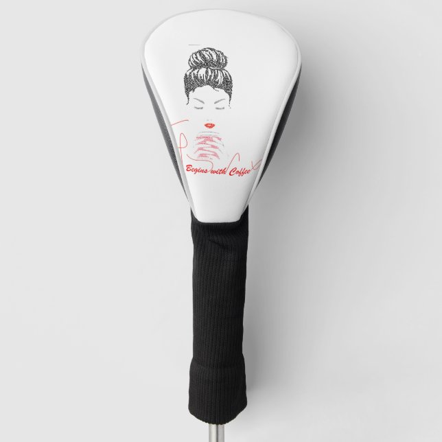 Grace Begins with Coffee Typography Golf Head Cover (Front)