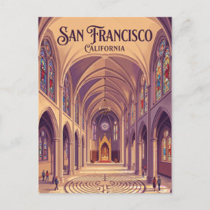 Grace Cathedral USA Postcard