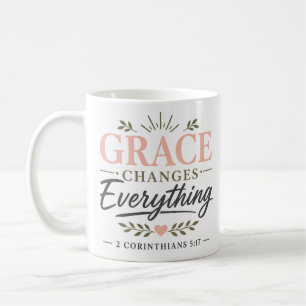 Grace Changes Everything Bold Spiritual Quote Coffee Mug