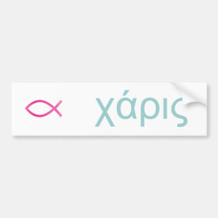 Grace Charis Christian Jesus Fish Bumper Sticker