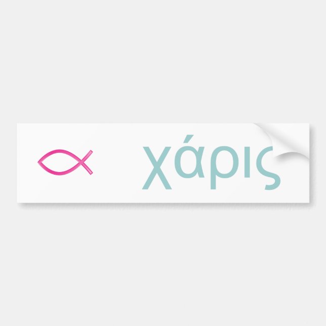 Grace Charis Christian Jesus Fish Bumper Sticker (Front)