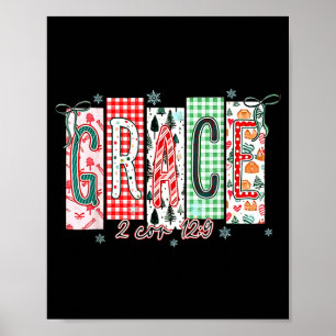 Grace Christmas Santa Coquette Bow Women Girls  Poster