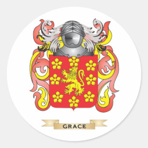 Grace Coat of Arms (Family Crest) Classic Round Sticker
