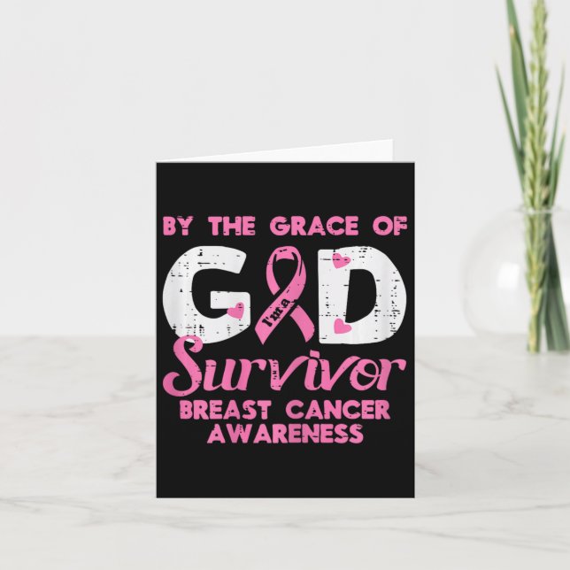Grace God Breast Cancer Survivor Awareness Christi Card (Front)