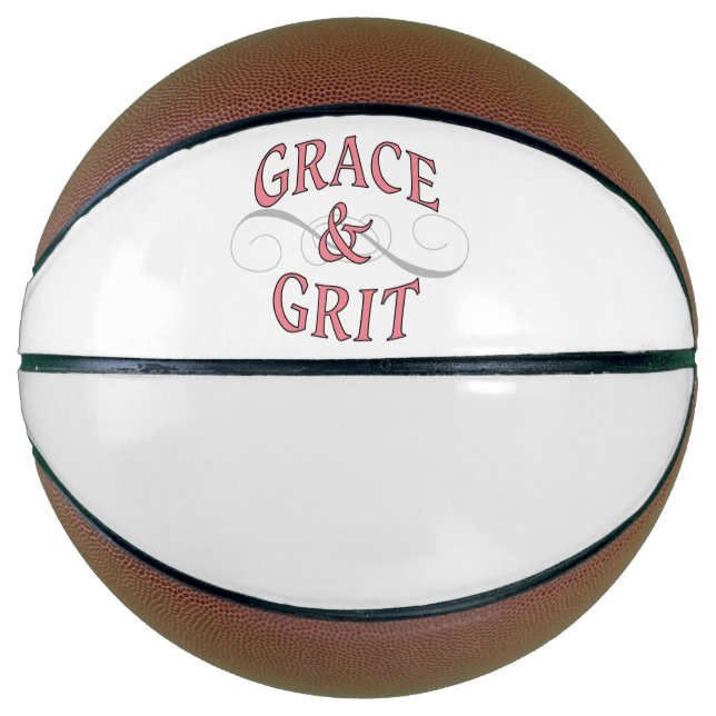 Grace & Grit in Pink and Grey Basketball (Front)