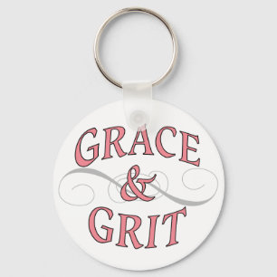 Grace & Grit in Pink and Grey Key Ring