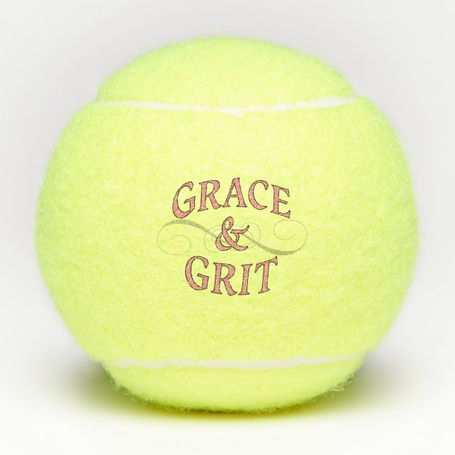 Grace & Grit in Pink and Grey Tennis Balls (Front)
