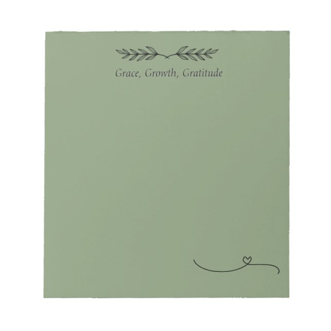 Grace & Growth Daily Affirmation Notepad (Front)